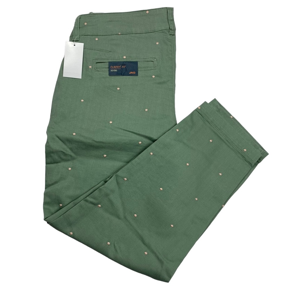 Jag Green Flora Polka Dot Crop Sz 10